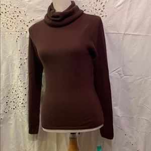 Absinthe Cashmere sweater cowl neck S brown  nwt